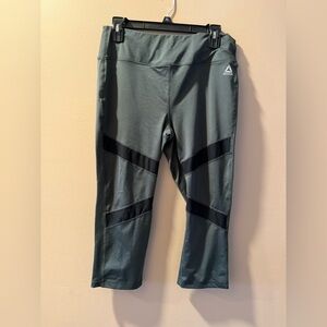Reebok Green and Black Capri Leggings